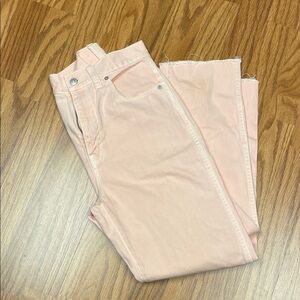 Madewell Light Pink/coral Ankle Jeans